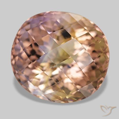 15.86캐럿 천연 바이컬러 아메트린, 타원형 컷, 16×14.7 mm, VVS-VS
