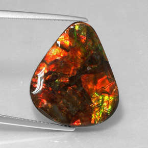 14.24캐럿 천연 멀티컬러 암몰라이트, 멋진 모양, 22.5×19.4 mm, 불투명체