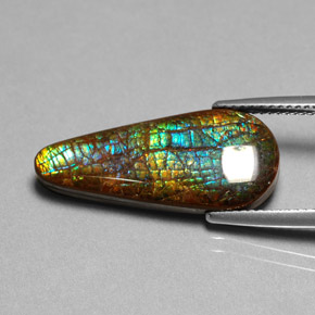 8.53캐럿 천연 다색 암몰라이트, 배 모양, 불투명체