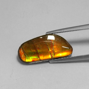3.60캐럿 천연 멀티컬러 암몰라이트, 멋진 모양, 17.3×8.1 mm, 불투명체