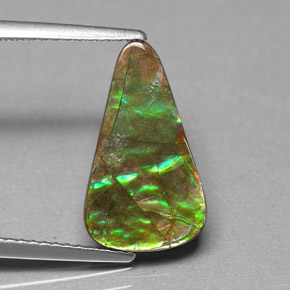2.40캐럿 천연 멀티컬러 암몰라이트, 멋진 모양, 15.7×9.2 mm, 불투명체