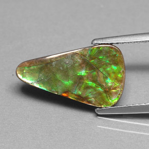 2.40캐럿 천연 멀티컬러 암몰라이트, 멋진 모양, 15.7×9.2 mm, 불투명체