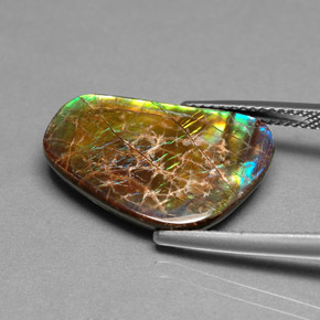 9.00캐럿 천연 멀티컬러 암몰라이트, 멋진 모양, 20.1×12.7 mm, 불투명체