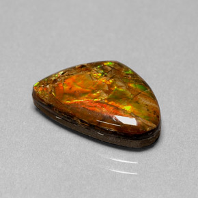 5.71캐럿 천연 멀티컬러 암몰라이트, 멋진 모양, 16.5×11.1 mm, 불투명체