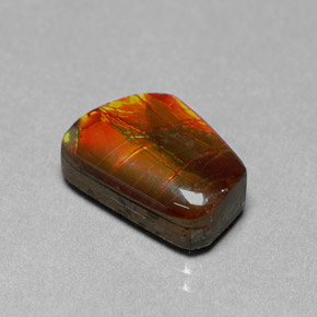 6.41캐럿 천연 멀티컬러 암몰라이트, 멋진 모양, 14.4×10.2 mm, 불투명체