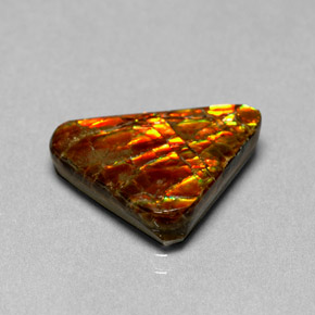 6.44캐럿 천연 멀티컬러 암몰라이트, 멋진 모양, 17.3×12.6 mm, 불투명체