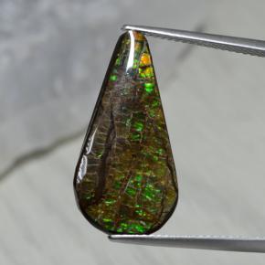 7.94캐럿 천연 멀티컬러 암몰라이트, 배 모양, 23.5×12 mm, 불투명체