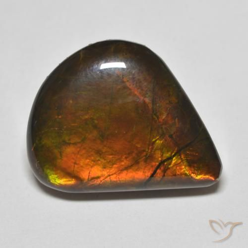8.83ct 자연스러운 다색 암몰라이트, 배 모양, 불투명체