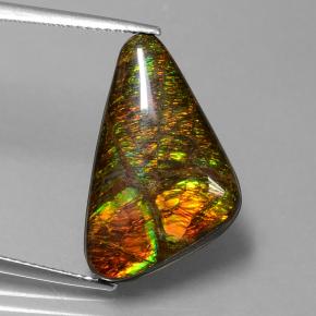 9.50캐럿 천연 멀티컬러 암몰라이트, 멋진 모양, 22.1×13.6 mm, 불투명체