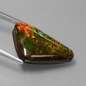 9.50캐럿 천연 멀티컬러 암몰라이트, 멋진 모양, 22.1×13.6 mm, 불투명체