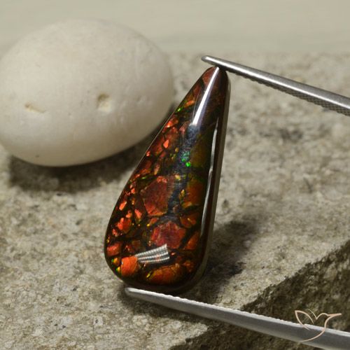 10.43ct 자연스러운 다색 암몰라이트, 배 모양, 불투명체