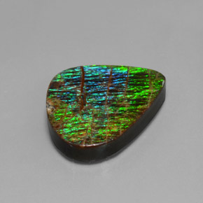 12.97캐럿 천연 멀티컬러 암몰라이트, 멋진 모양, 20.7×16.2 mm, 불투명체