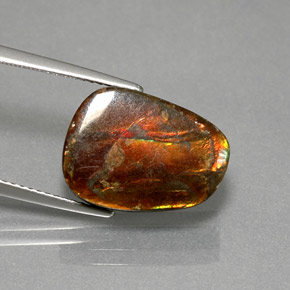 7.76캐럿 천연 멀티컬러 암몰라이트, 멋진 모양, 15.3×11.5 mm, 불투명체
