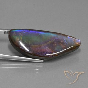 21.30캐럿 천연 멀티컬러 암몰라이트, 멋진 모양, 33.9×13.8 mm, 불투명체