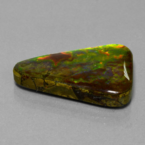 20.75캐럿 천연 멀티컬러 암몰라이트, 트릴리언, 27.6×18.7 mm, 불투명체