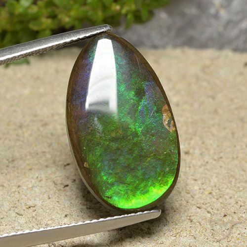 10.30ct 자연스러운 다색 암몰라이트, 배 모양, 불투명체