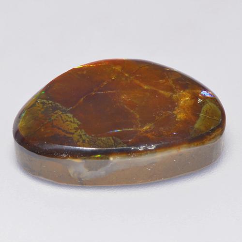 14.52캐럿 천연 멀티컬러 암몰라이트, 멋진 모양, 20.8×15 mm, 불투명체