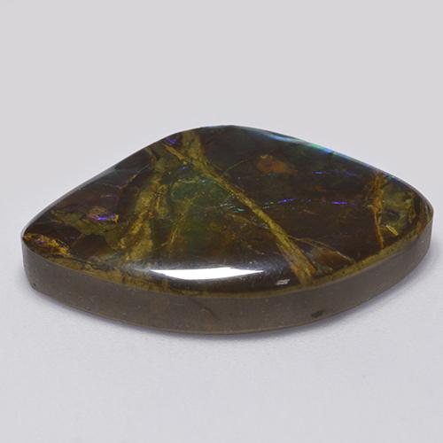 18.11캐럿 천연 멀티컬러 암몰라이트, 멋진 모양, 26.8×17.7 mm, 불투명체