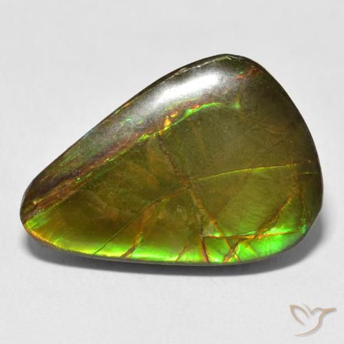 11.59ct 자연스러운 다색 암몰라이트, 배 모양, 불투명체