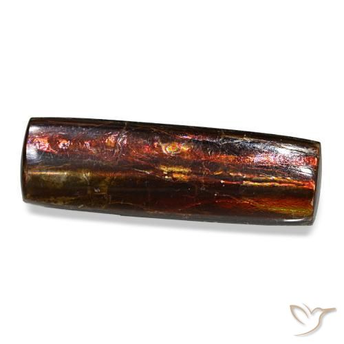4.55캐럿 천연 멀티컬러 암몰라이트, 바게트, 18.7×5.9 mm, 불투명체