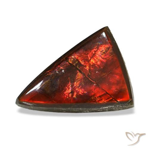 3.12캐럿 천연 멀티컬러 암몰라이트, 트릴리언, 12.4×8.8 mm, 투명한