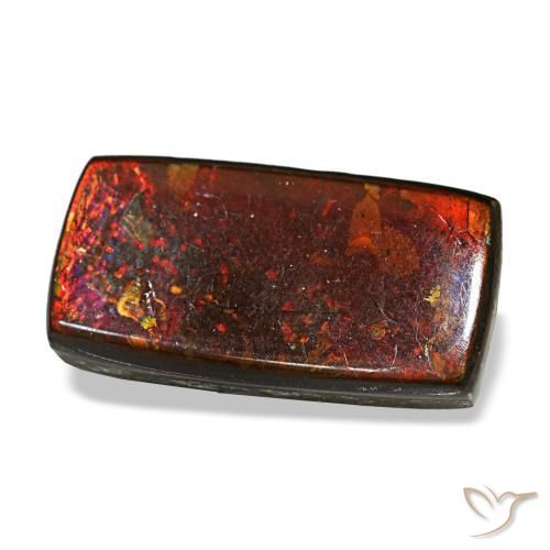 5.53캐럿 천연 멀티컬러 암몰라이트, 바게트, 16.6×8.7 mm, 불투명체