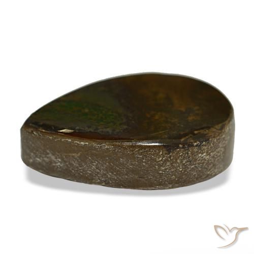 5.02캐럿 천연 멀티컬러 암몰라이트, 배 모양, 14.2×10.1 mm, 불투명체
