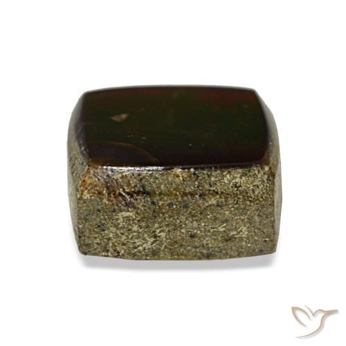 1.45캐럿 천연 멀티컬러 암몰라이트, 스퀘어, 6.3×6.1 mm, 불투명체