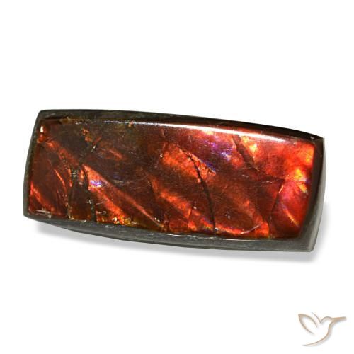 3.83캐럿 천연 멀티컬러 암몰라이트, 바게트, 13.9×6.1 mm, 불투명체