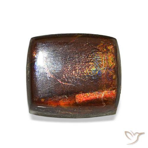 2.43캐럿 천연 멀티컬러 암몰라이트, 바게트, 8.1×7.1 mm, 불투명체