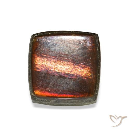 1.52ct 멀티컬러 암몰라이트, 스퀘어, 불투명체
