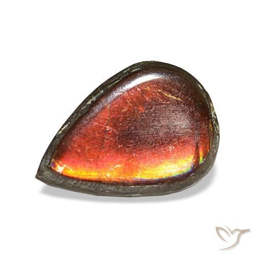 1.23ct 멀티컬러 암몰라이트, 배 모양, 불투명체