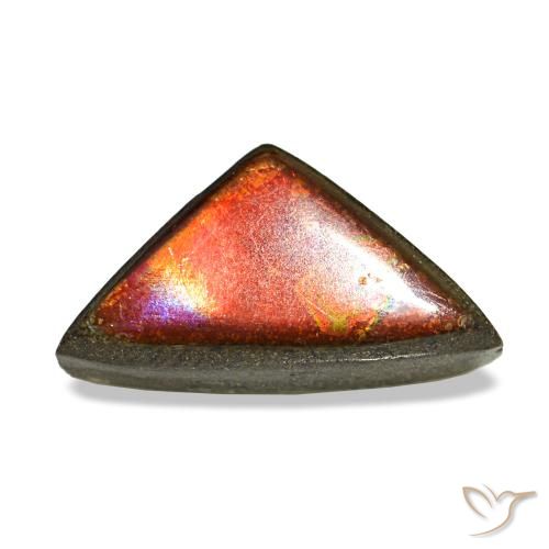 1.47캐럿 천연 멀티컬러 암몰라이트, 트릴리언, 10.7×5.7 mm, 불투명체