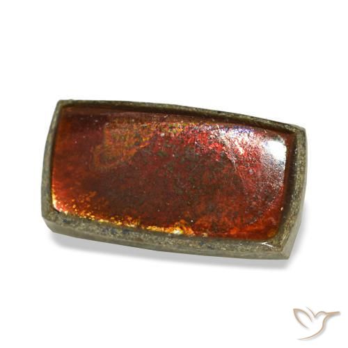 1.26캐럿 천연 멀티컬러 암몰라이트, 바게트, 8.4×4.7 mm, 불투명체