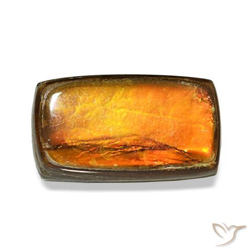 1.87캐럿 천연 멀티컬러 암몰라이트, 바게트, 9.2×5.2 mm, 불투명체