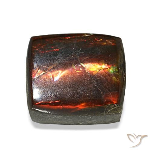 1.93캐럿 천연 멀티컬러 암몰라이트, 바게트, 7.3×6.4 mm, 불투명체