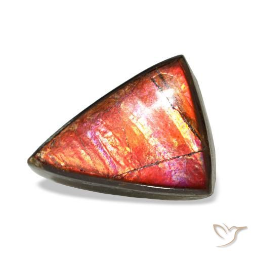 1.64캐럿 천연 멀티컬러 암몰라이트, 트릴리언, 8.8×7 mm, 불투명체