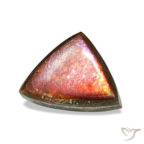 1.17캐럿 천연 멀티컬러 암몰라이트, 트릴리언, 8.2×6.3 mm, 불투명체
