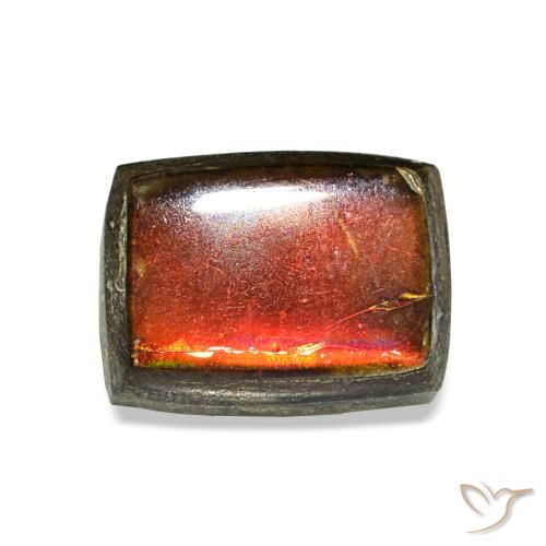 1.22캐럿 천연 멀티컬러 암몰라이트, 바게트, 6.8×5.1 mm, 불투명체
