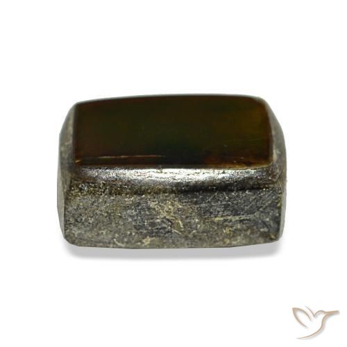 1.22캐럿 천연 멀티컬러 암몰라이트, 바게트, 6.8×5.1 mm, 불투명체