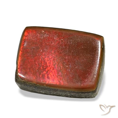 4.63캐럿 천연 멀티컬러 암몰라이트, 바게트, 11.6×8.8 mm, 불투명체