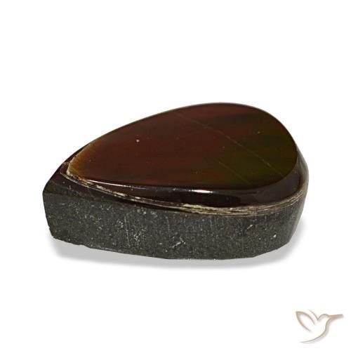 3.35캐럿 천연 멀티컬러 암몰라이트, 배 모양, 11.8×8.8 mm, 불투명체