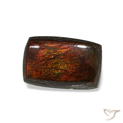 1.43캐럿 천연 멀티컬러 암몰라이트, 바게트, 7.9×5.1 mm, 불투명체