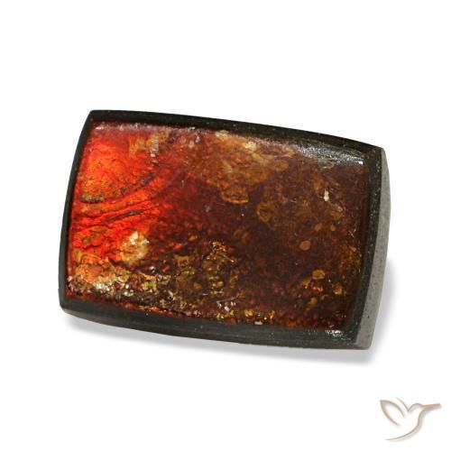 2.96캐럿 천연 멀티컬러 암몰라이트, 바게트, 10×6.8 mm, 불투명체