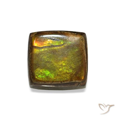 1.55캐럿 천연 멀티컬러 암몰라이트, 바게트, 6.3×6 mm, 불투명체