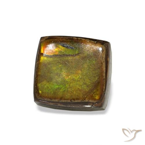 1.55캐럿 천연 멀티컬러 암몰라이트, 바게트, 6.3×6 mm, 불투명체