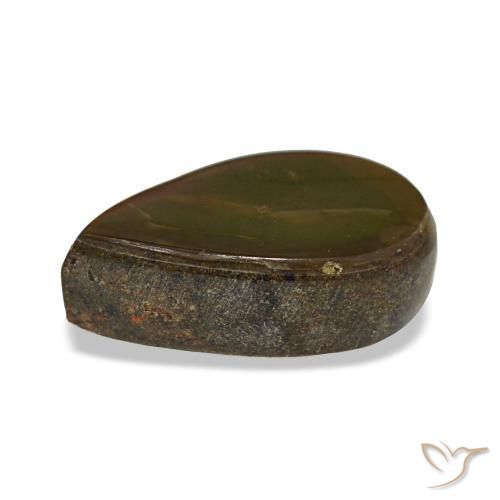 2.36캐럿 천연 멀티컬러 암몰라이트, 배 모양, 10.8×7.4 mm, 불투명체