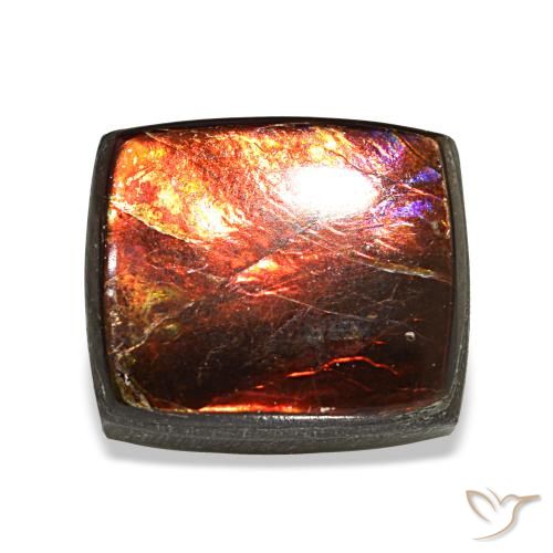 3.16캐럿 천연 멀티컬러 암몰라이트, 바게트, 9.1×7.8 mm, 불투명체