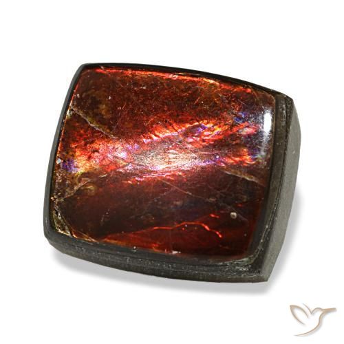 3.16캐럿 천연 멀티컬러 암몰라이트, 바게트, 9.1×7.8 mm, 불투명체