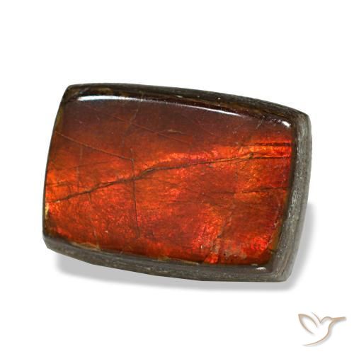 2.74캐럿 천연 멀티컬러 암몰라이트, 바게트, 9.9×7.1 mm, 불투명체